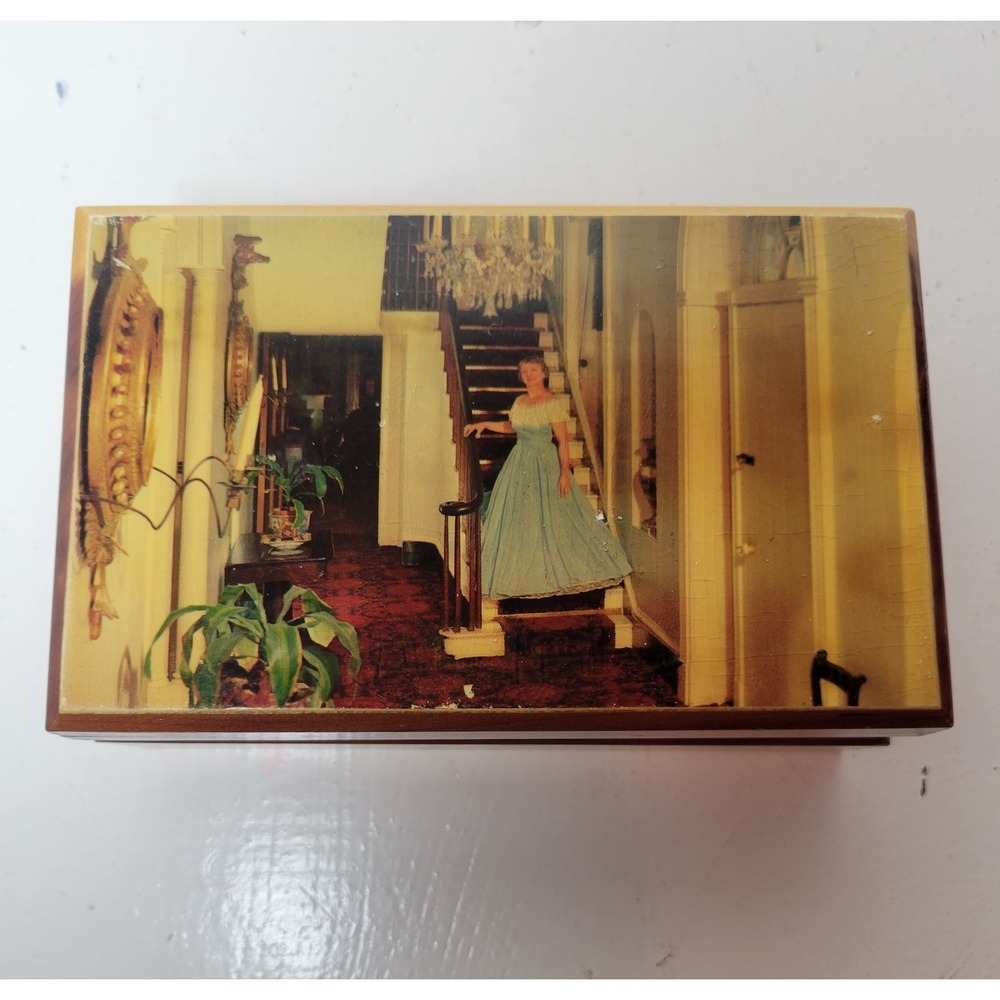 Vintage Wheatland Lancaster PA Wood Souvenir Box James Buchanan Keepsake Box